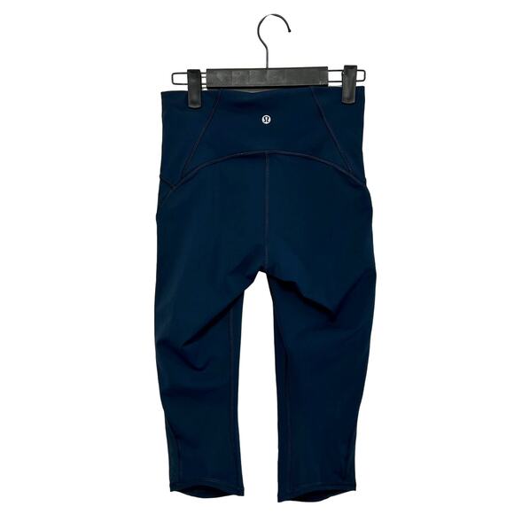 Lululemon Train Times Crop 17" Leggings Women's Sz 6 Nocturnal Teal Luxtreme - Picture 2 of 5